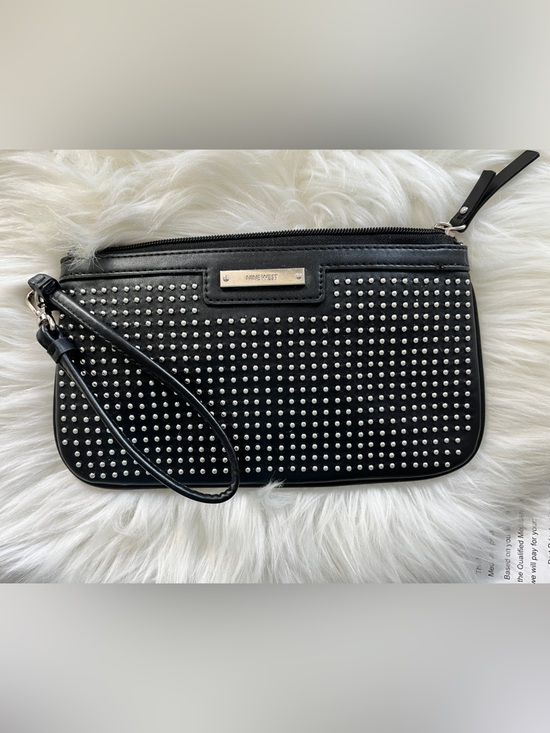 Nine West Handbags - Nine West Vegan Leather Black Studded Wristlet